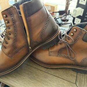 Johnston & Murphy Two-Tone Brown Leather Boots
